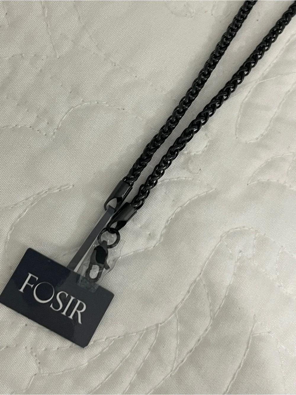 NWT FOSIR Men’s Black Stainless Steal Chain